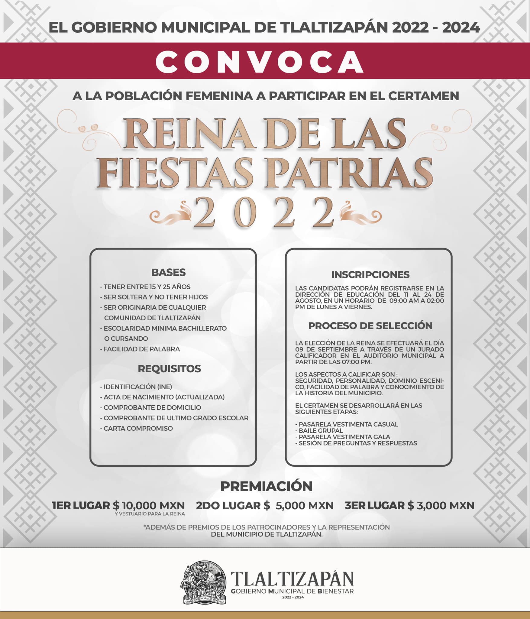 REINA DE LAS FIESTAS PATRIAS TLALTIZAPÁN 2022